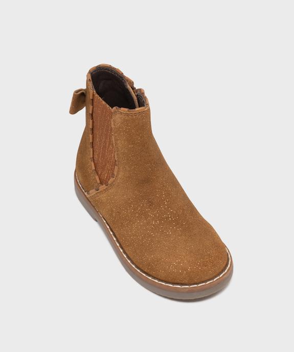 Chelsea boots pailletées en cuir suédé fille - Tanéo vue5 - TANEO - GEMO