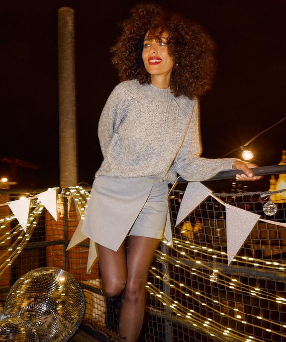 Jupe short pailletée coupe ample à boucle femme vue5 - GEMO(FEMME PAP) - GEMO