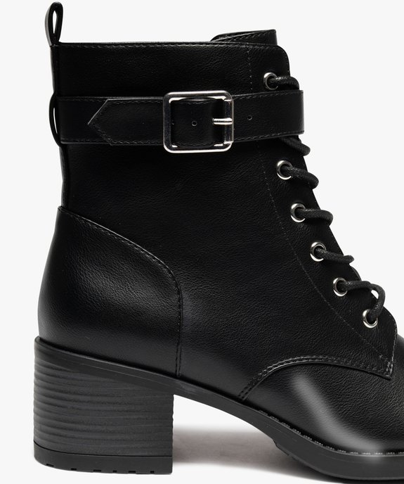 Bottines femme à talon carré et à lacets avec bride à boucle vue7 - VALENTINA BALDA - GEMO