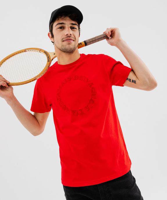 Tee-shirt manches courtes à broderie homme vue1 - GEMO (HOMME) - GEMO