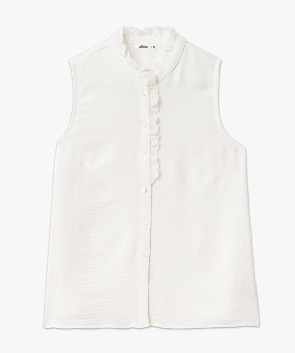 Blouse sans manches froissée à col en broderie anglaise femme vue4 - GEMO(FEMME PAP) - GEMO