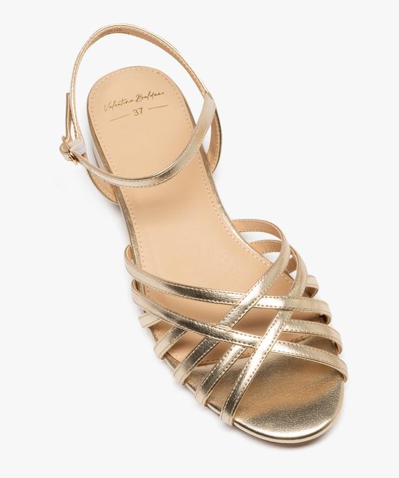 Sandales à petit talon et brides fines croisées métallisées femme - Valentina Baldano vue5 - VALENTINA BALDA - GEMO