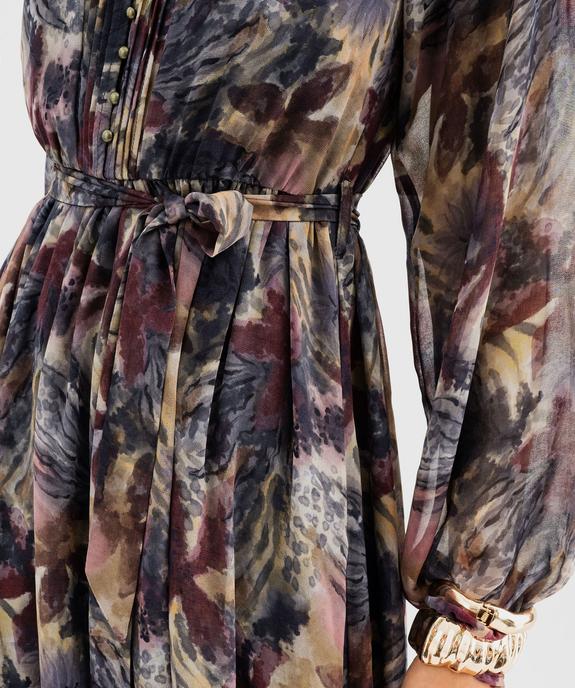 Robe longue en voile à motifs fleuris femme vue6 - GEMO 4G FEMME - GEMO