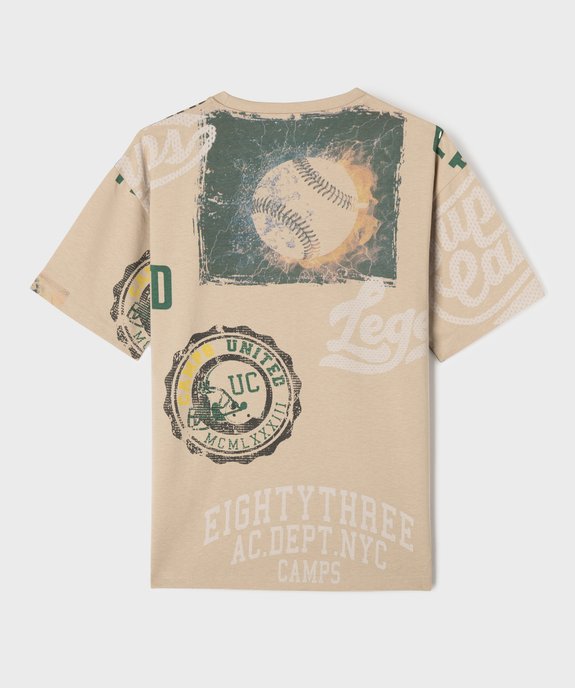 Tee-shirt manches courtes US College garçon vue4 - CAMPS GEMO FOR GOOD - GEMO