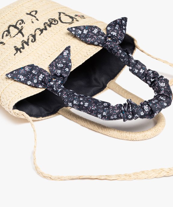 Sac en paille à anse décorée et bandoulière tressée fille vue6 - GEMO (ENFANT) - GEMO