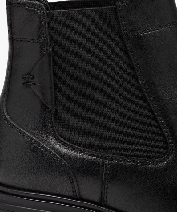 Boots femme à talon en cuir uni style Chelsea vue6 - GEMO(URBAIN) - GEMO