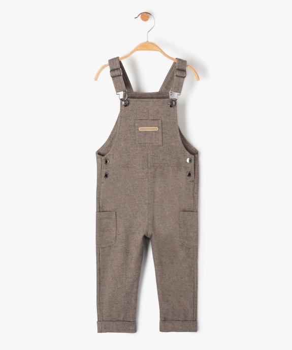 Salopette bébé garçon en maille chinée - LuluCastagnette vue1 - LULUCASTAGNETTE - GEMO