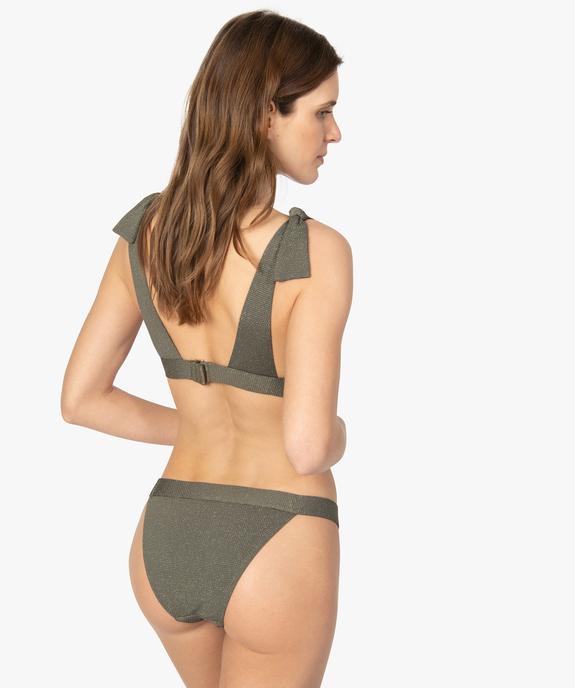 Haut de maillot de bain femme pailleté forme triangle vue3 - GEMO (PLAGE) - GEMO