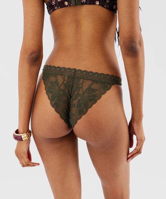 Culotte échancrée en dentelle et microfibre fleurie femme vue3 - GEMO(HOMWR FEM) - GEMO