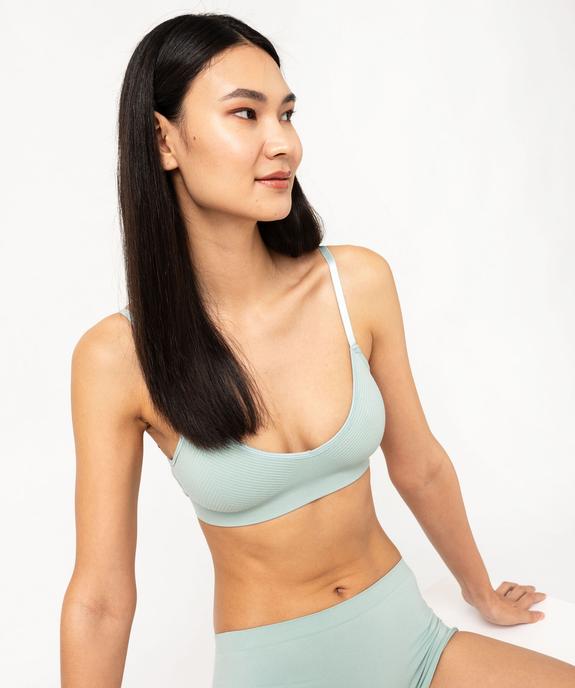 Brassière triangle sans armatures avec mousses amovibles vue1 - GEMO 4G FEMME - GEMO