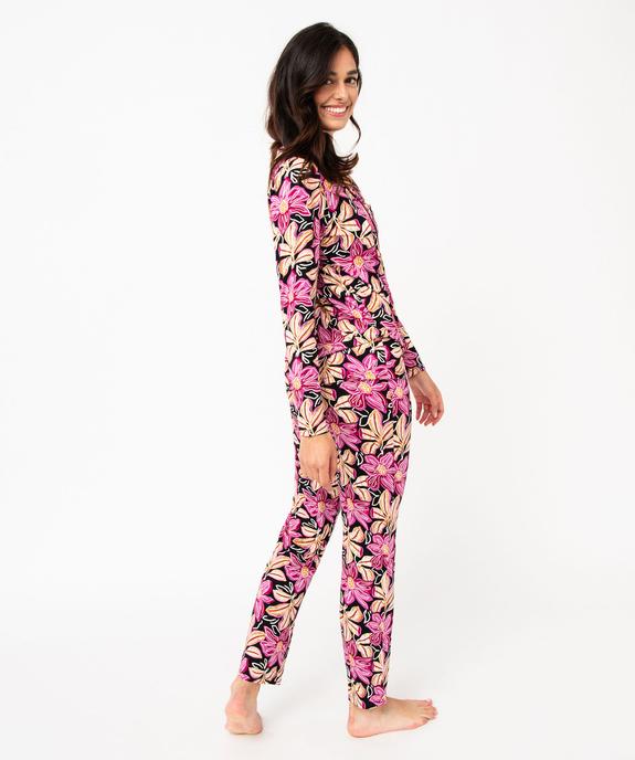 Pyjama deux pièces en viscose femme : chemise et pantalon vue3 - GEMO 4G FEMME - GEMO