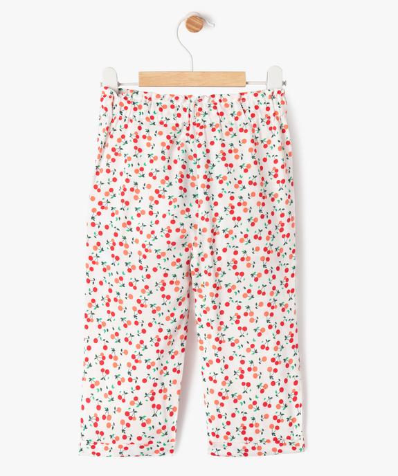 Pantalon droit en viscose fluide et imprimée à taille élastiquée bébé fille vue3 - GEMO 4G BEBE - GEMO