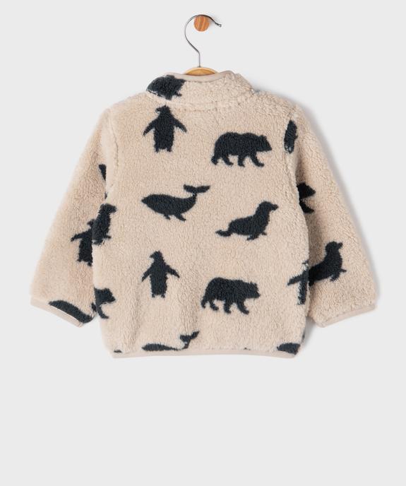 Sweat zippé en sherpa imprimé bébé garçon vue5 - GEMO(BEBE DEBT) - GEMO