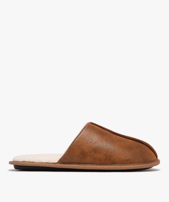 Chaussons mules doublés sherpa homme vue1 - GEMO 4G HOMME - GEMO