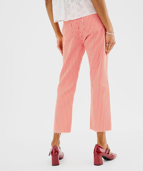 Jean taille haute cropped straight fit rayé femme vue3 - GEMO 4G FEMME - GEMO