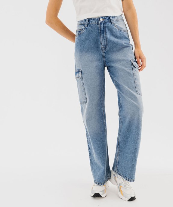 Jean cargo ample en denim de coton femme vue2 - GEMO 4G FEMME - GEMO