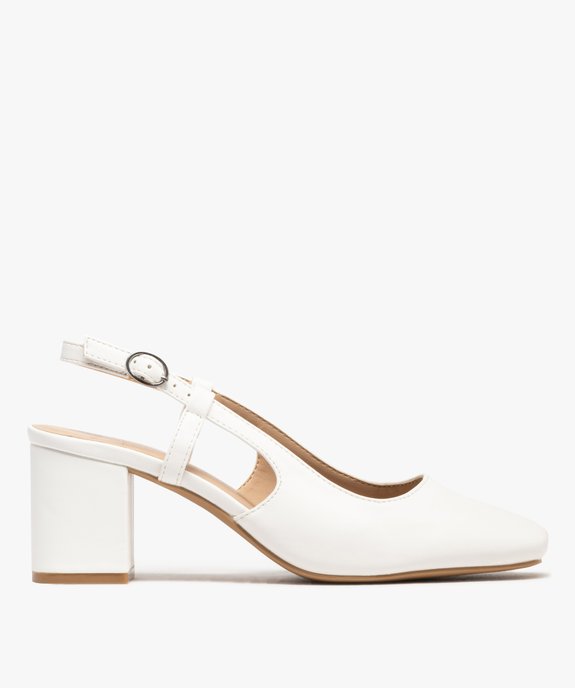 Escarpins sling-back à talon large et bout carré femme vue9 - FOLLOW ME - GEMO