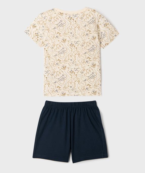 Pyjashort bicolore à motif carte au trésor garçon vue3 - GEMO 4G GARCON - GEMO