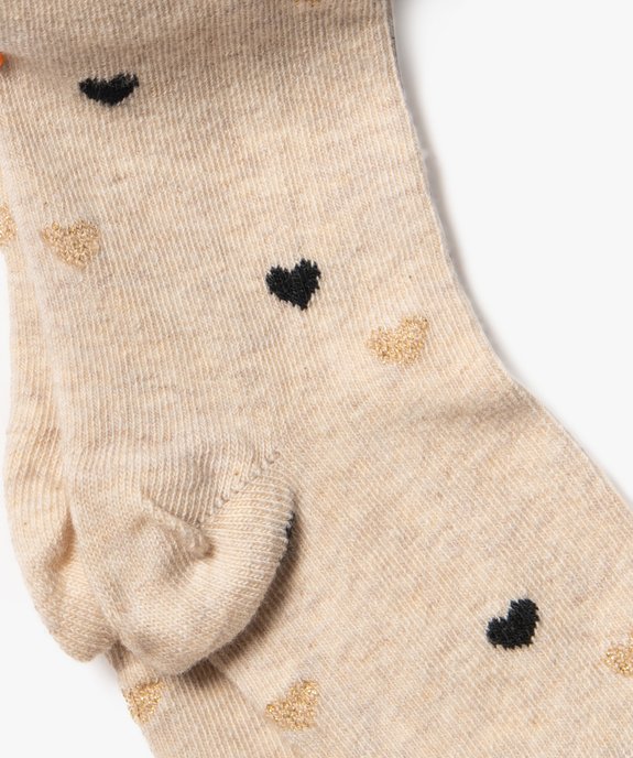 Collants bébé fille chaud imprimé cœurs vue4 - GEMO 4G BEBE - GEMO