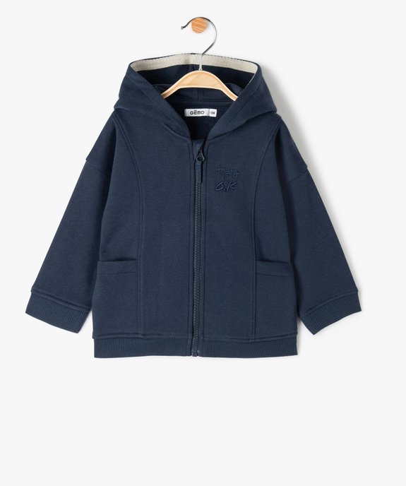 Sweat zippé molletonné à capuche bébé garçon vue1 - GEMO(BEBE DEBT) - GEMO