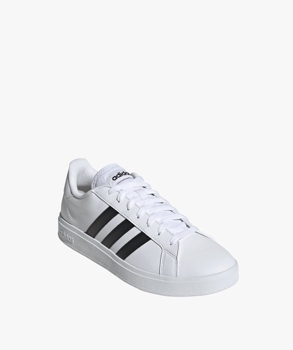 Baskets basses à bandes contrastées homme - Adidas Grand Court Base vue2 - ADIDAS - GEMO