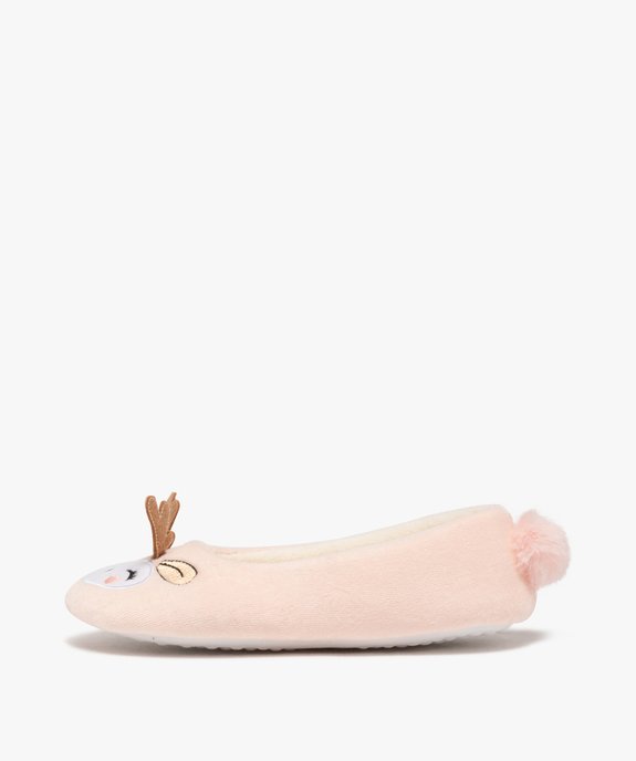 Chaussons fille ballerines en forme de renne vue3 - GEMO 4G FILLE - GEMO