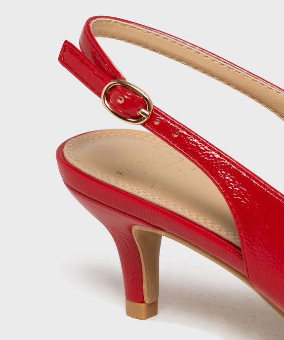 Escarpins vernis kitten heels à bout pointu et talon ouvert femme vue6 - FOLLOW ME - GEMO