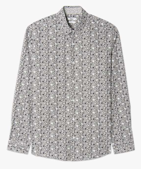Chemise homme motifs fleurs coupe regular vue4 - GEMO (HOMME) - GEMO