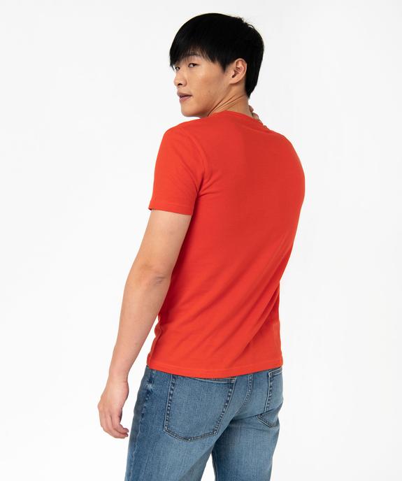 Tee-shirt à manches courtes et col V homme vue3 - GEMO 4G HOMME - GEMO