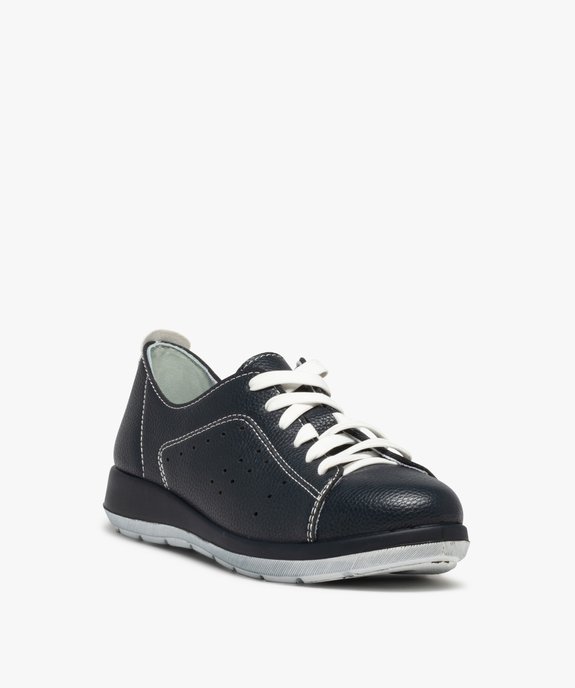 Baskets femme confort unies à lacets vue2 - GEMO (CONFORT) - GEMO