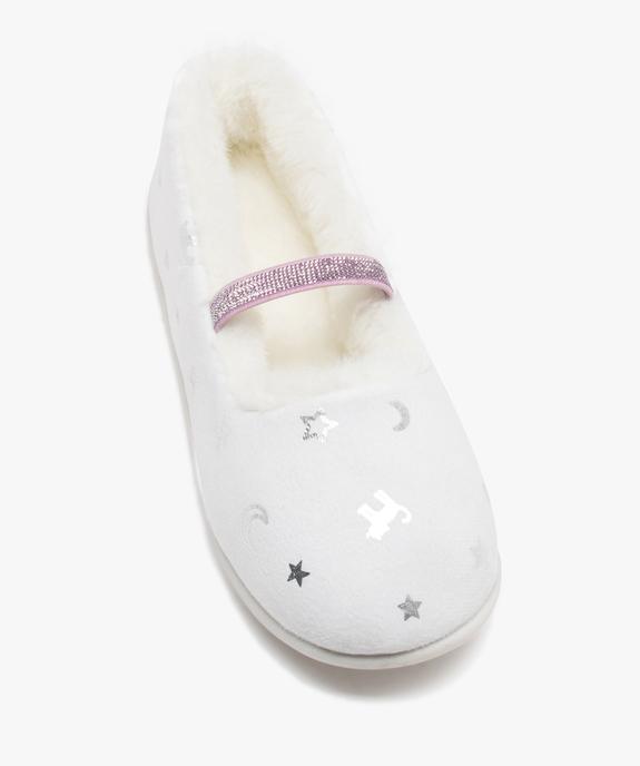 Chaussons fille ballerines fourrées à bride élastique pailletée vue5 - GEMO (ENFANT) - GEMO