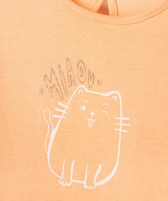 Tee-shirt manches courtes imprimé coupe loose bébé fille vue2 - GEMO(BEBE DEBT) - GEMO