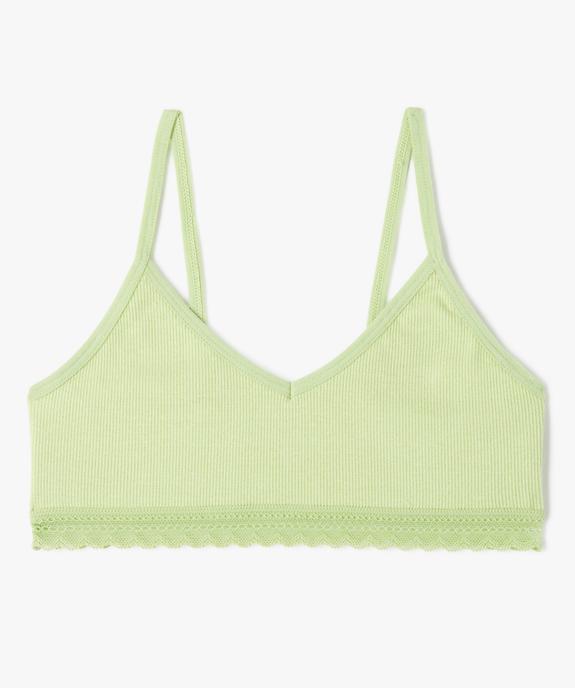 Brassière à fines bretelles en maille côtelée fille vue1 - GEMO 4G FILLE - GEMO