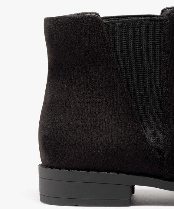 Boots Chelsea en suédine à talon plat femme vue6 - VALENTINA BALDA - GEMO