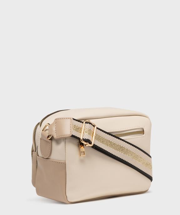 Sac bi-matières avec bandoulière pailletée femme vue2 - GEMO (ACCESS) - GEMO