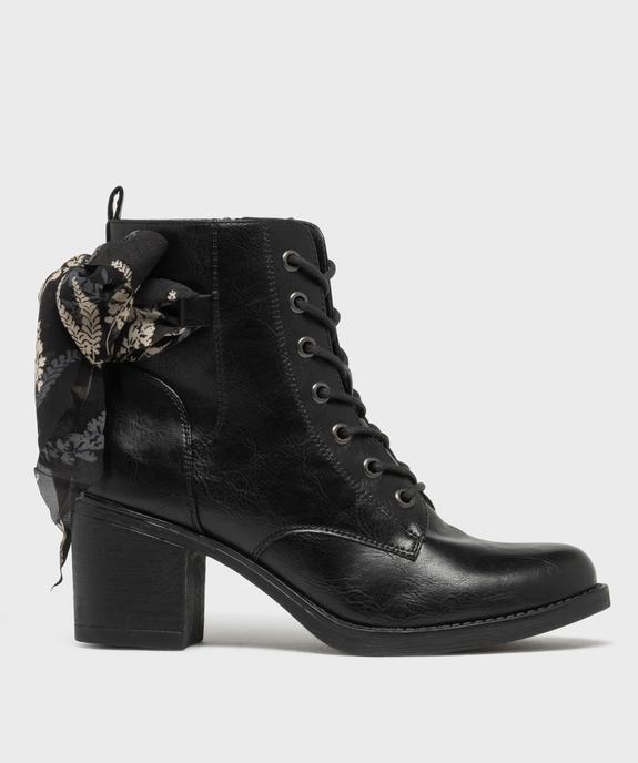 Bottines à talon avec foulard en voile fleuri femme vue1 - EMILIA ROSA G4G - GEMO