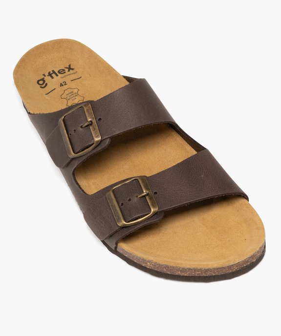 Sandales mules confort en cuir 2 brides homme vue5 - TANEO GEMO FOR GOOD - GEMO