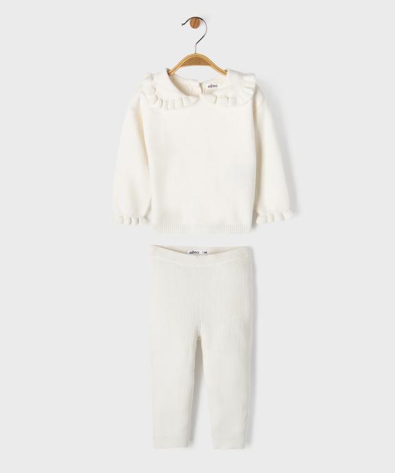 Ensemble 2 pièces en maille bébé fille pull et legging vue2 - GEMO 4G BEBE - GEMO