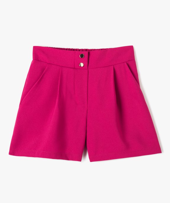 Short fille en toile avec boutons fantaisie  vue1 - GEMO (ENFANT) - GEMO