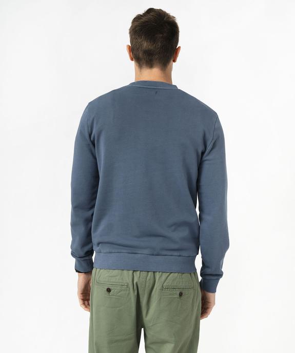 Sweat coloris unique avec broderie poitrine homme vue3 - GEMO (HOMME) - GEMO