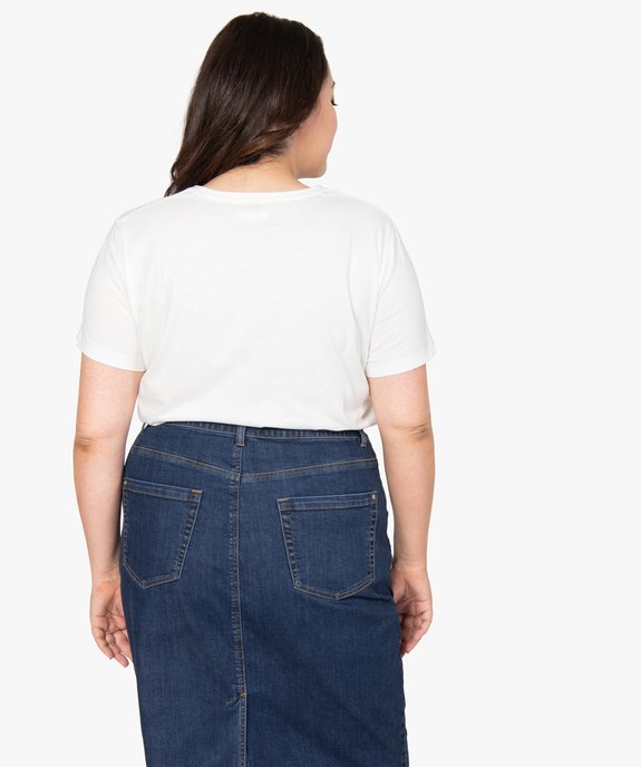 Tee-shirt femme grande taille à manches courtes imprimé vue3 - GEMO (G TAILLE) - GEMO