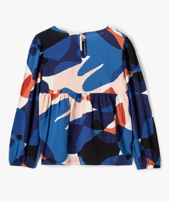 Blouse fille imprimée coupe empire à manches longues vue3 - GEMO (ENFANT) - GEMO