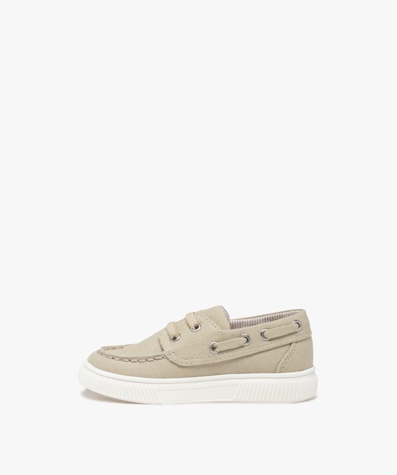 Chaussures bateau bébé garçon unies en toile vue3 - GEMO(BEBE DEBT) - GEMO
