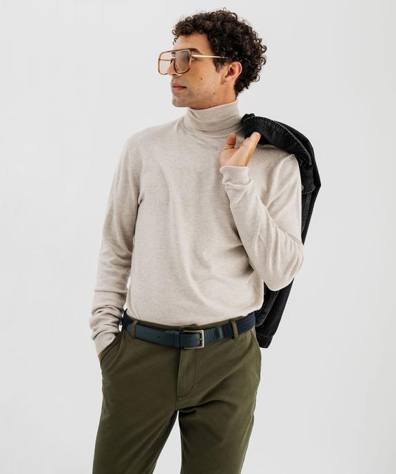 Pull col roulé en maille fine homme vue4 - GEMO 4G HOMME - GEMO