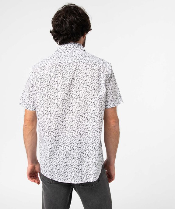 Chemise homme manches courtes coupe droite à motif fleuri vue3 - GEMO (HOMME) - GEMO