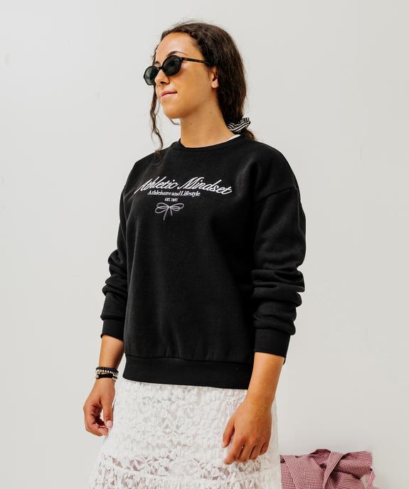 Sweat molletonné avec message brodé fille vue1 - GEMO 4G FILLE - GEMO
