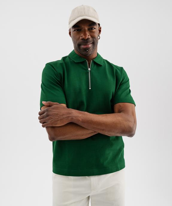 Polo manches courtes à col zippé homme vue3 - GEMO 4G HOMME - GEMO