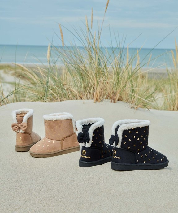 Boots fourrées fille en suédine motif métallisé - LuluCastagnette vue6 - LULU CASTAGNETT - GEMO
