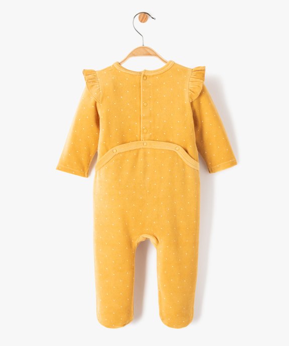 Pyjama bébé en velours imprimé pois et volant vue3 - GEMO(BB COUCHE) - GEMO