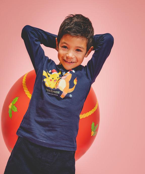 Tee-shirt manches longues spécial Noël garçon - Pokemon vue1 - POKEMON - GEMO
